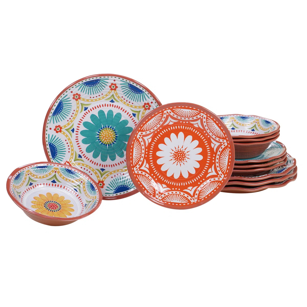 Certified International Vera Cruz 12 Piece Melamine Dinnerware Set, Service for 4 | Wayfair North America