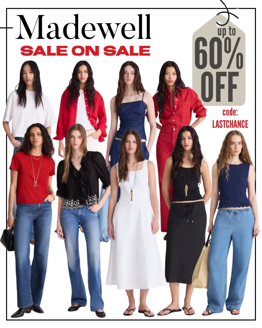 Madewell Extra 30-50% OFF SALE with code LASTCHANCE