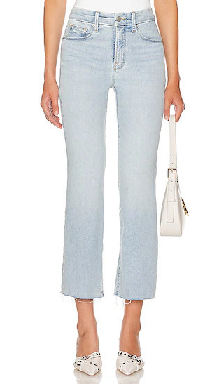 Good American Good Legs Crop Mini Boot in Denim-Light. - size 18 | Revolve Clothing (Global)