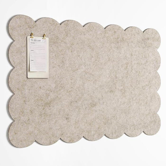 Orelle Scalloped Felt Bulletin Board | 35 x 23” | Foldable Peel and Stick Felt Board for Wall |... | Amazon (US)
