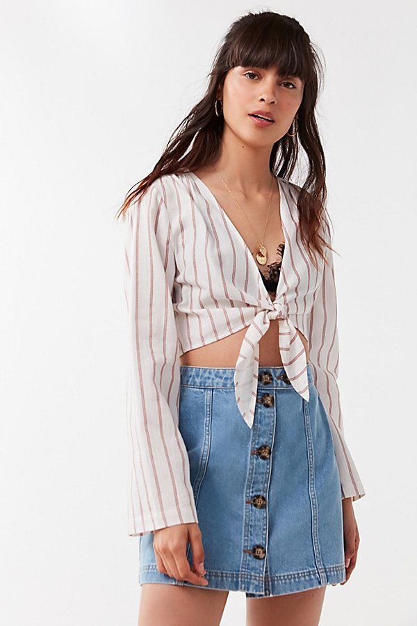 BDG Horn-Button Denim Mini Skirt - Blue XS at Urban Outfitters | Urban Outfitters (US and RoW)