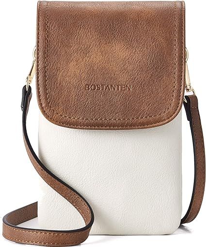 BOSTANTEN Leather Small Crossbody Bags for Women Designer Cell Phone Bag Wallet Purses Adjustable... | Amazon (US)