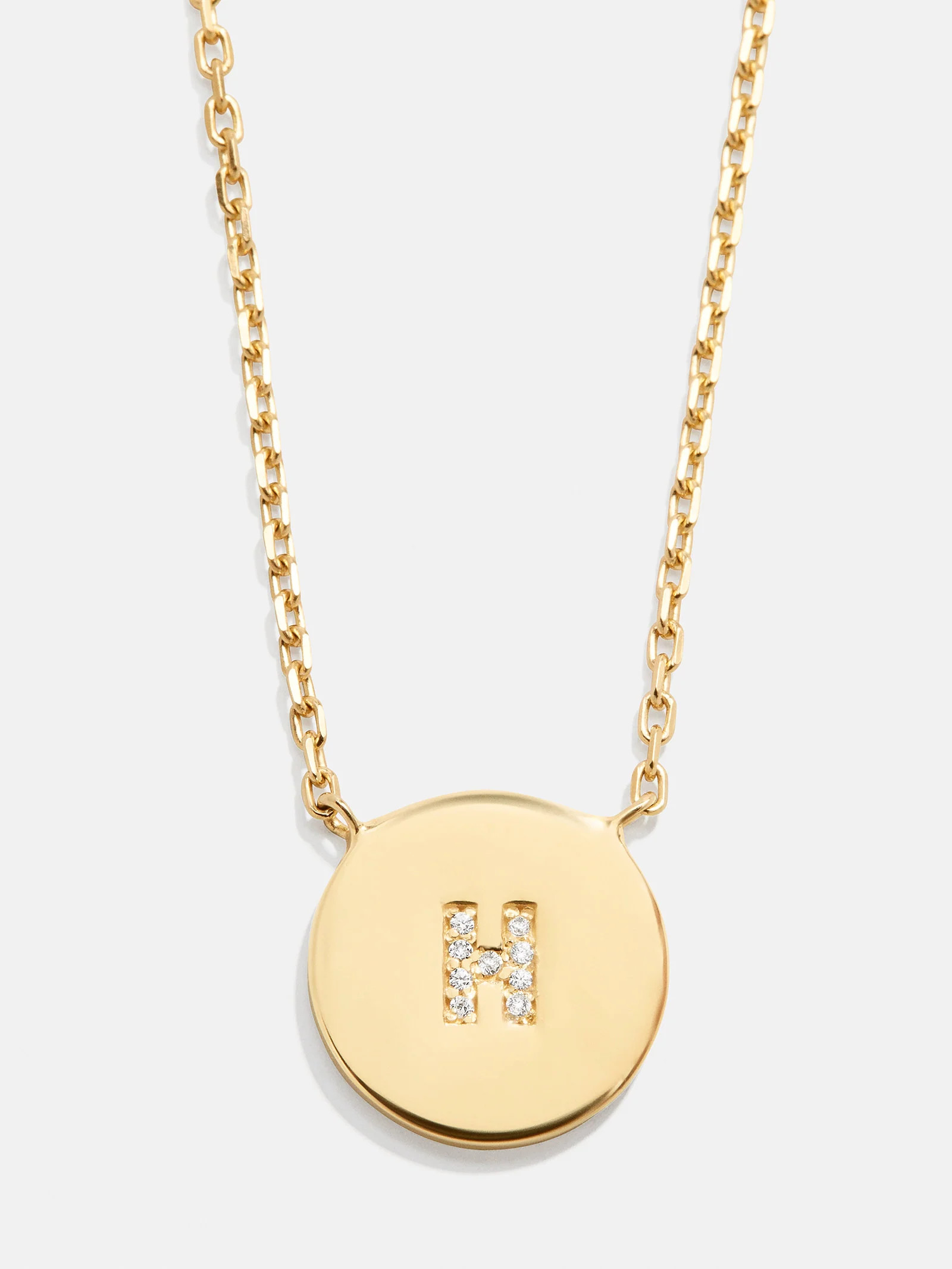 18K Gold Single Initial Custom Disc Necklace | BaubleBar (US)