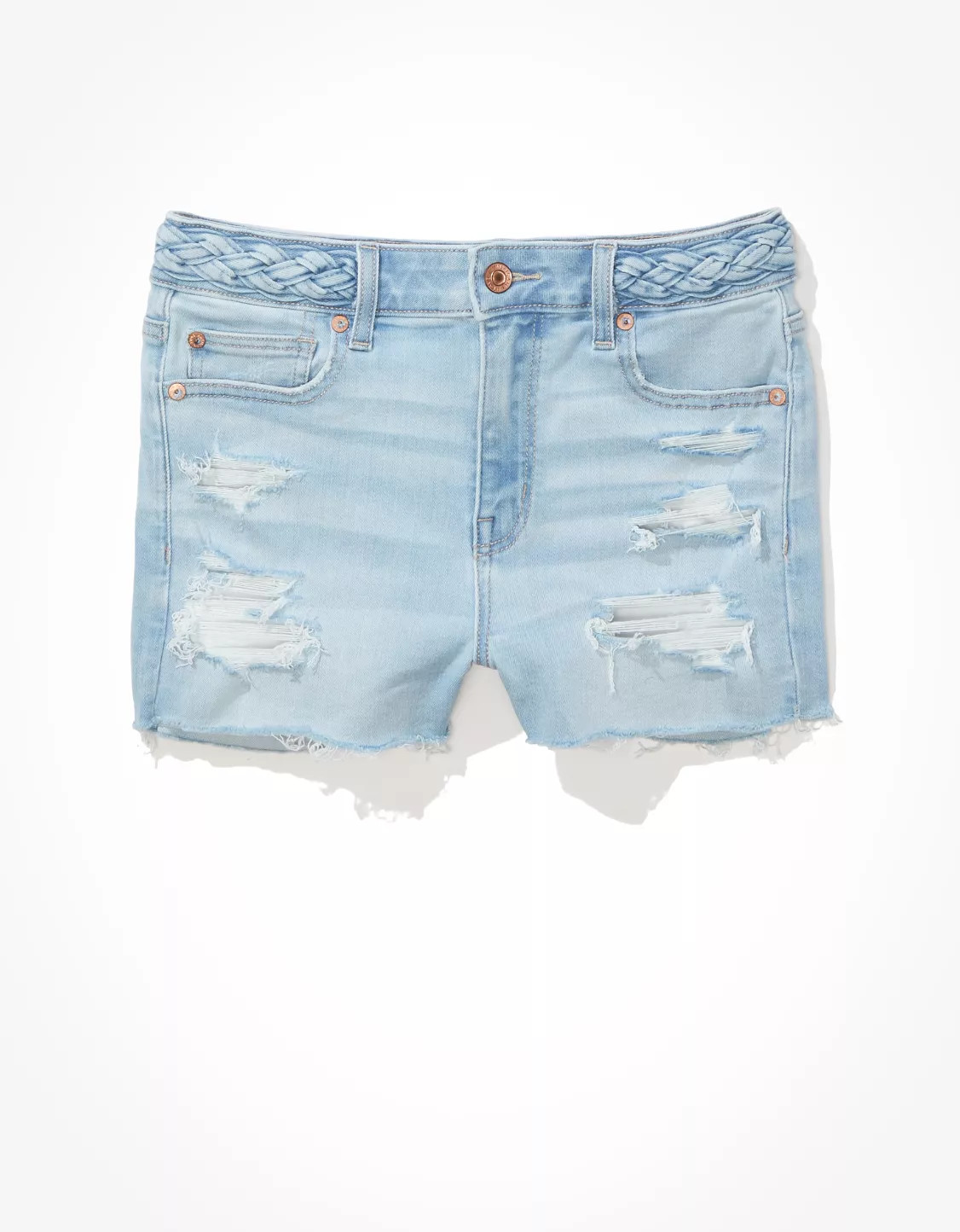 AE Ne(x)t Level High-Waisted Denim Short Short | American Eagle Outfitters (US & CA)