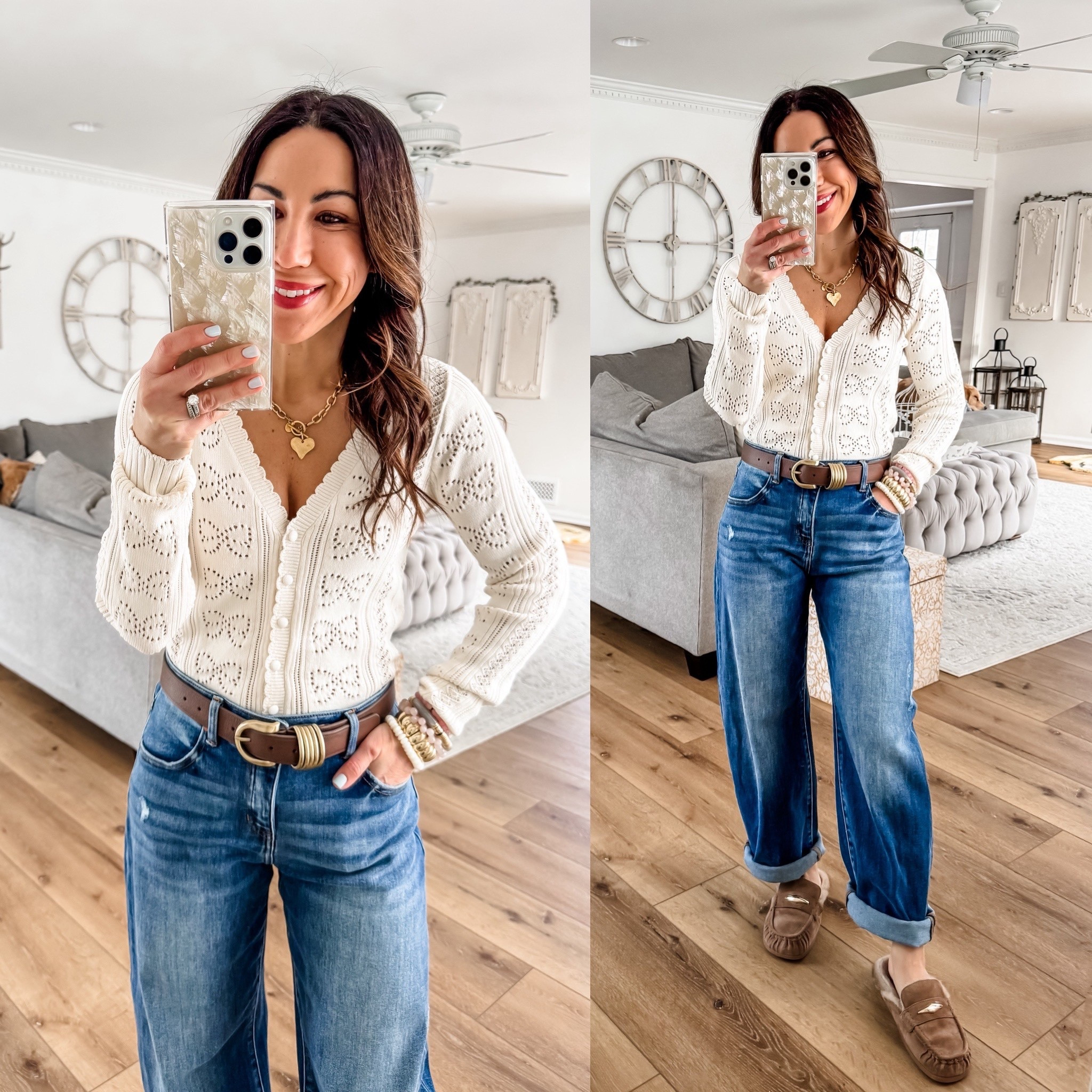 25 barrel jeans. Small sweater. Mules size down. Heart necklace.





#LTKValentine #LTKOver40