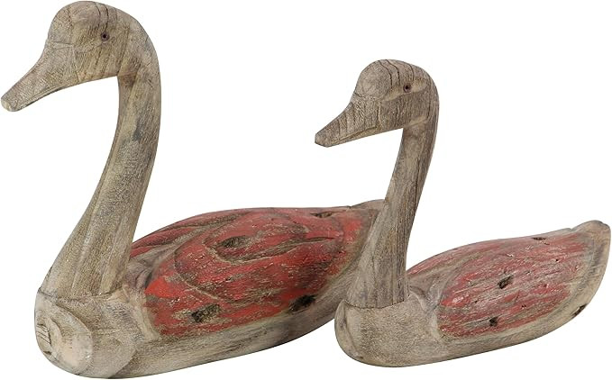 Deco 79 Wood Duck Decorative Sculpture Home Decor Statues, Set of 2 Accent Figurines 13", 11"W, B... | Amazon (US)