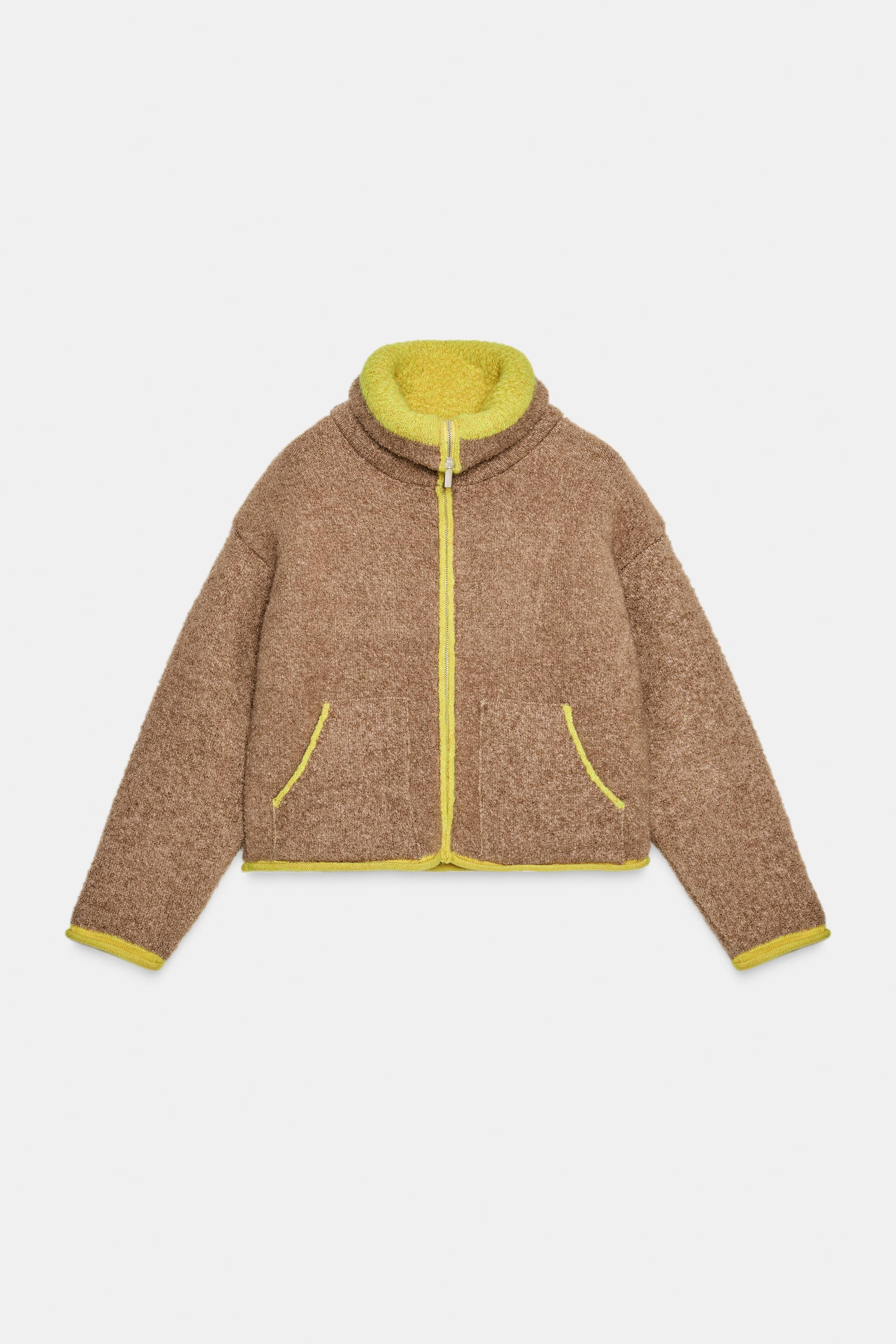 CONTRAST TRIM KNIT CARDIGAN | Zara US