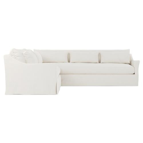 Pauline Canvas Performance Slipcovered Corner Sectional - Left End - 106" | Kathy Kuo Home