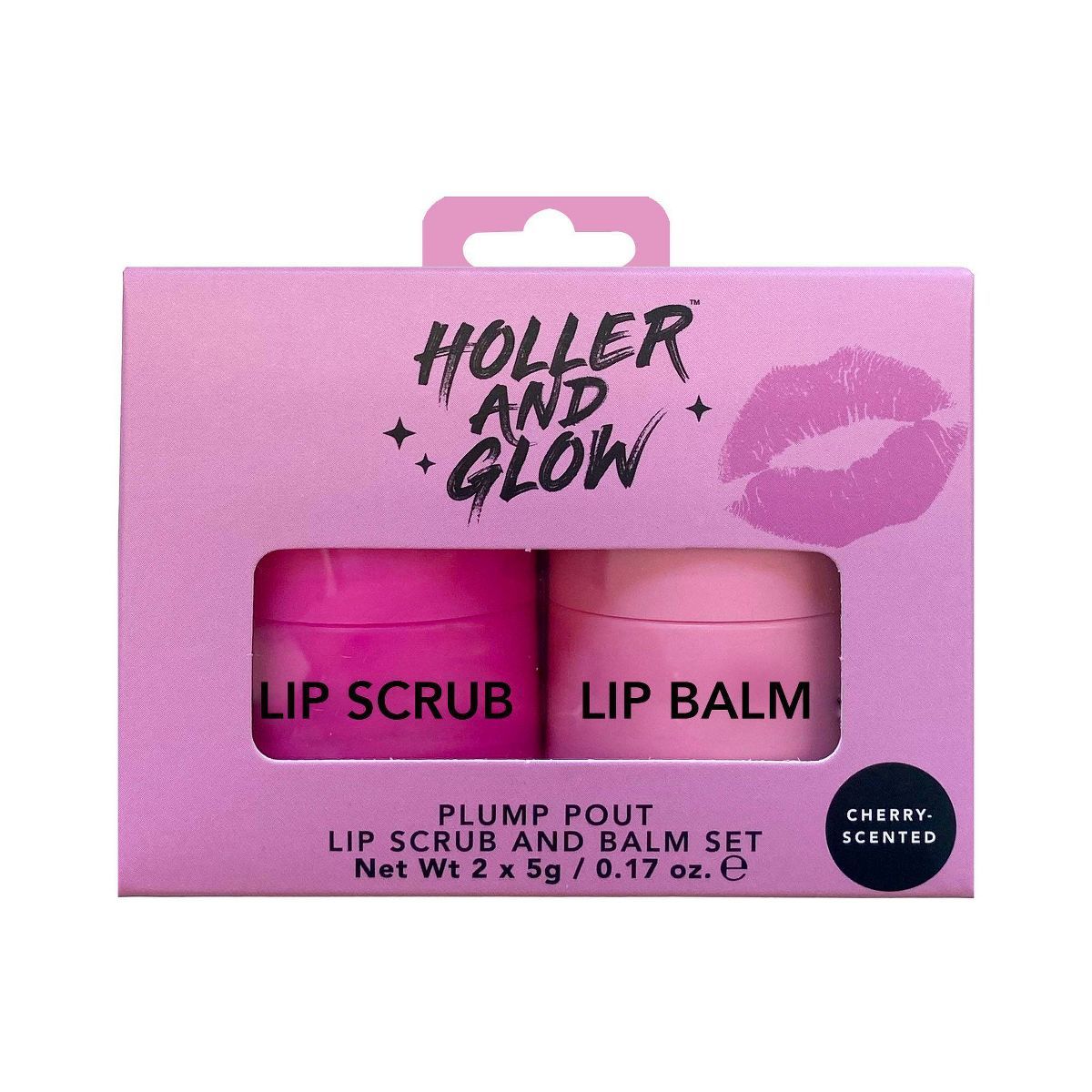 Holler and Glow Plump Pout Lip Scrub and Balm Set - Cherry - 0.17oz/2ct | Target