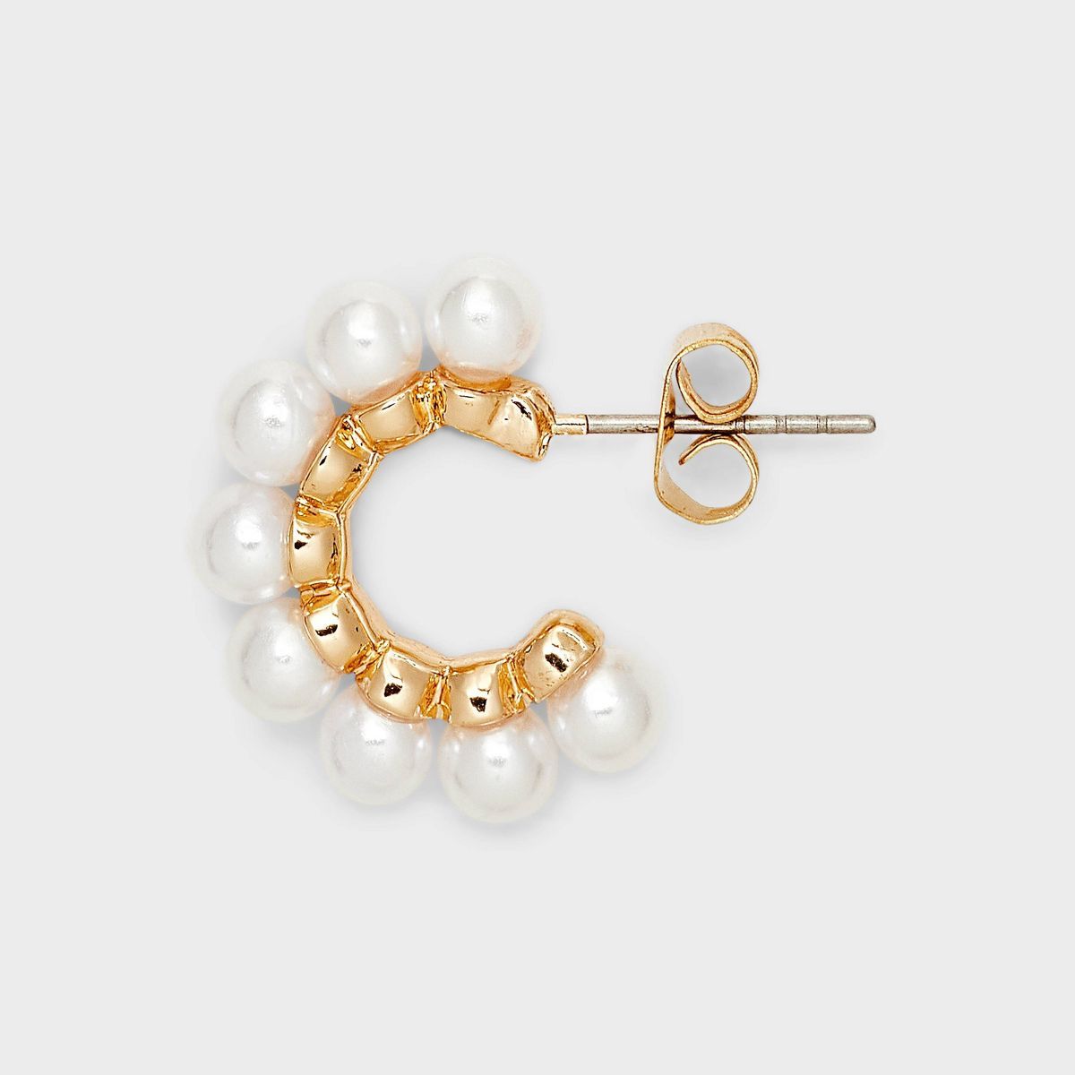 Gold Hoop Stone Pearl Earring Set 3pc - A New Day™ Gold | Target