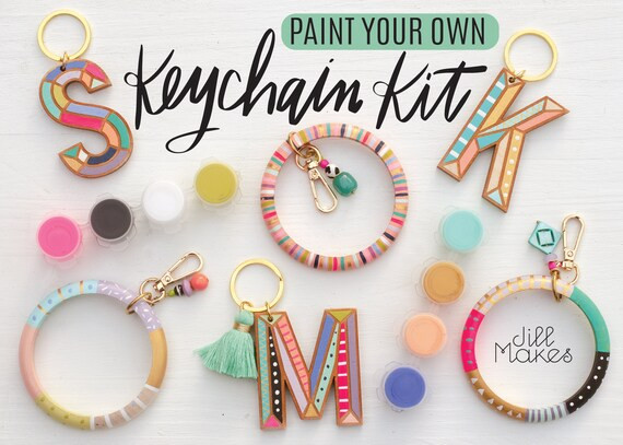DIY Keychain Painting Kit, Craft kit, DIY kit, jewelry kit, bachelorette party craft, diy jewelry... | Etsy (US)