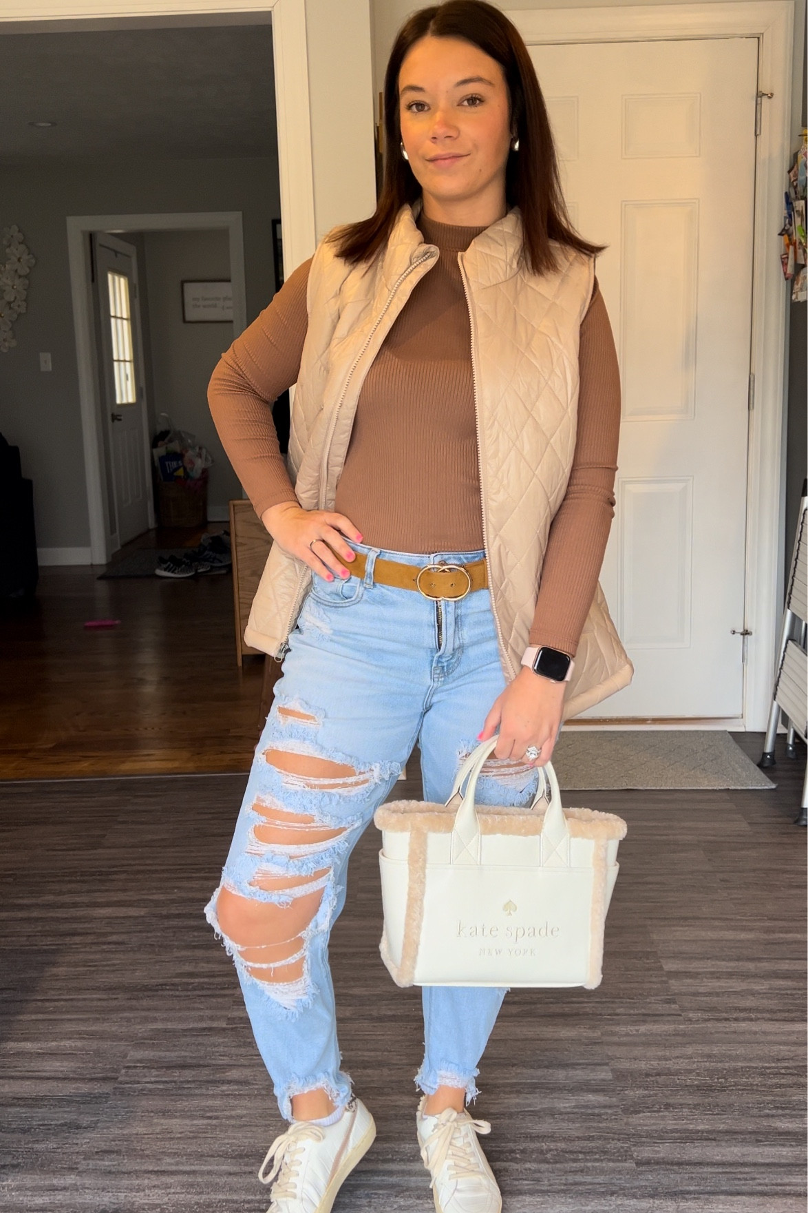Outfit inspo for winter, brown outfit, Walmart vest, Amazon, Stanley cup 

#LTKSeasonal #LTKstyletip #LTKMostLoved