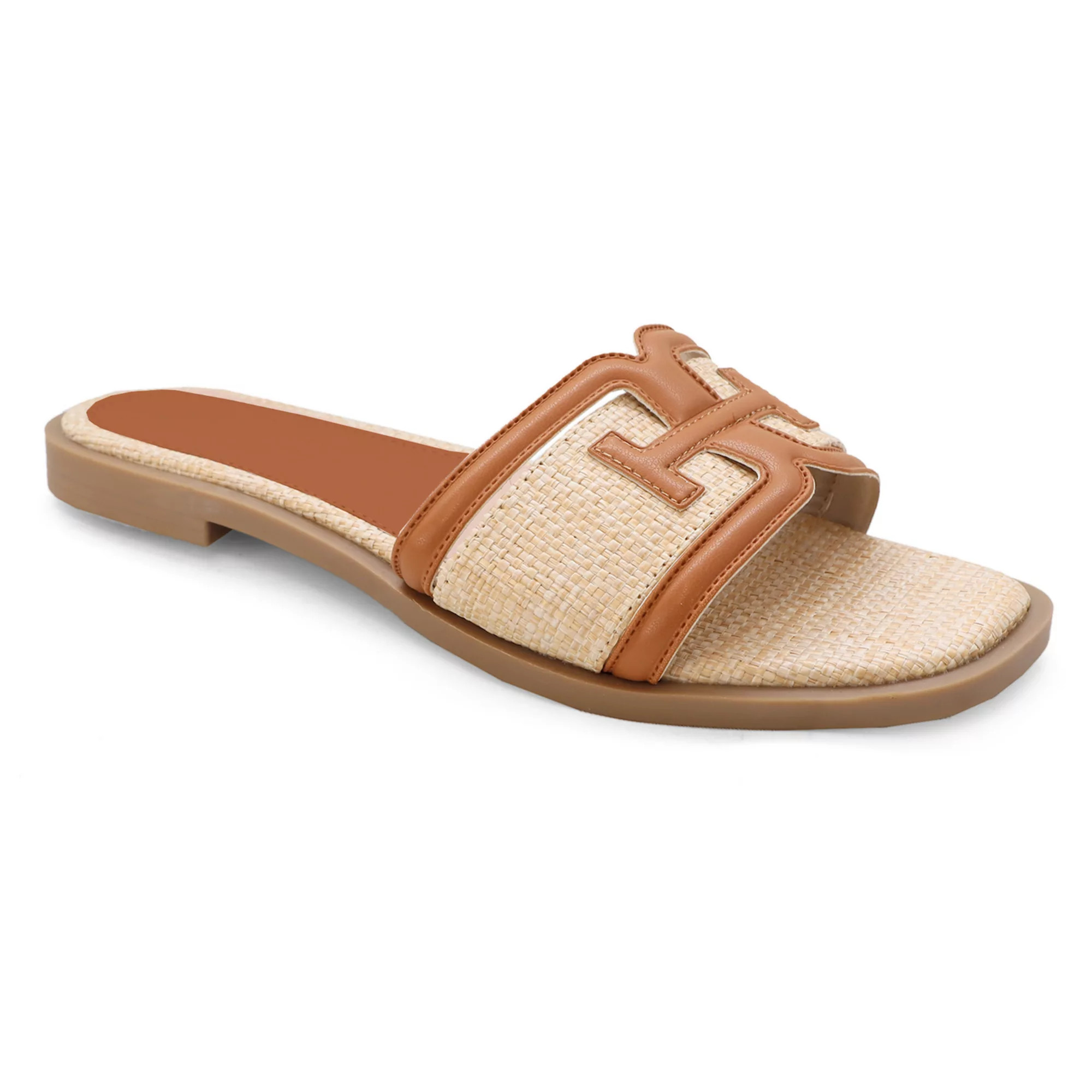 Yoki Slide Raffia H-Band Upper Women's Sandals | Kohl's