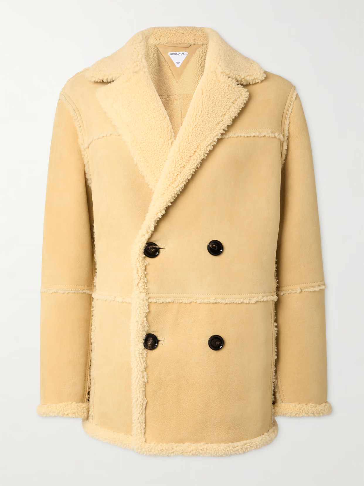 Bottega Veneta - Double-breasted Shearling Coat - Neutrals | NET-A-PORTER (US)