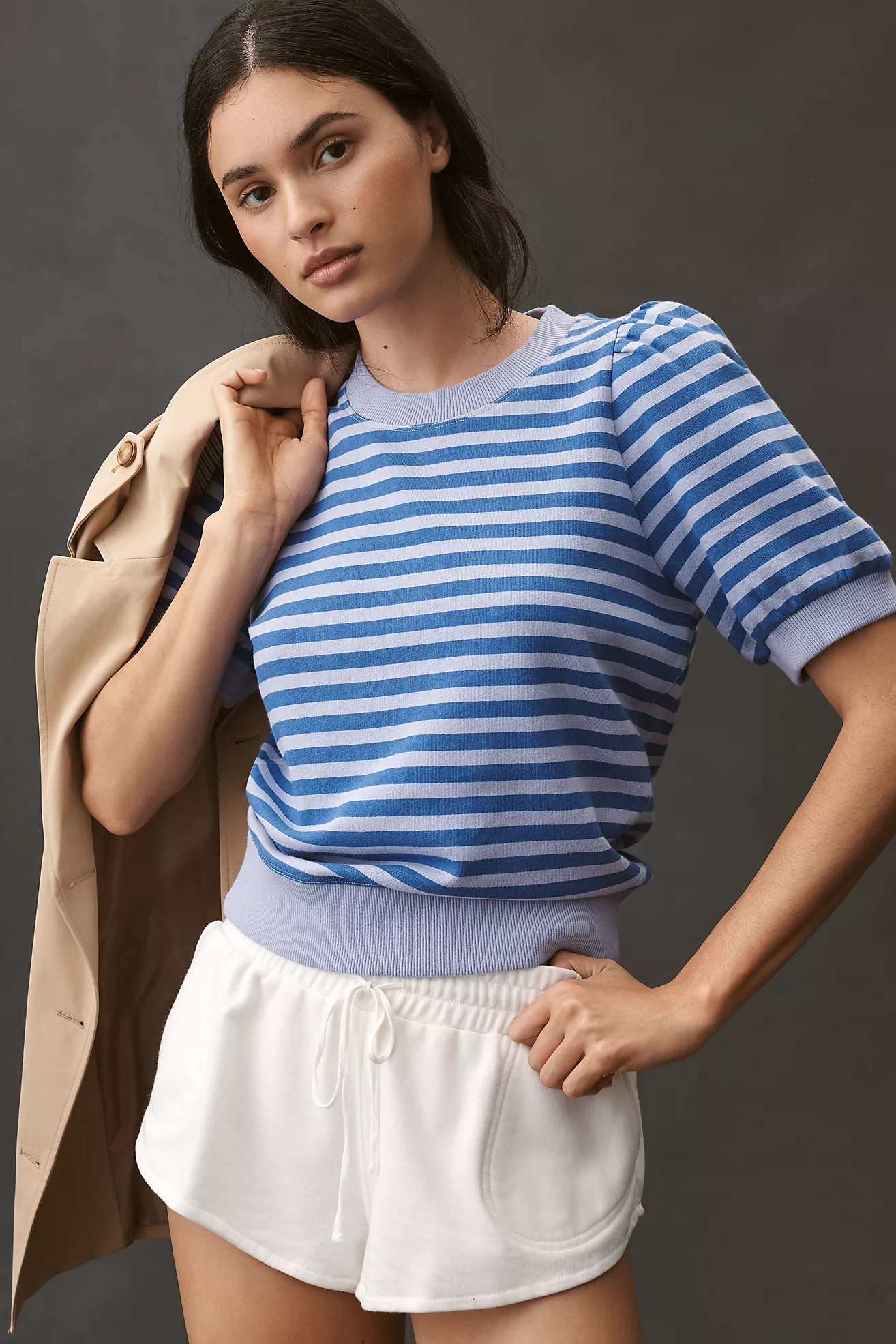 Maeve Puff-Sleeve Sweatshirt Tee | Anthropologie (US)
