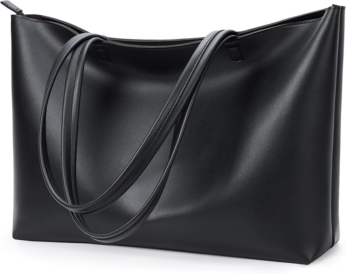 KALIDI Tote Bag Zipper Shoulder Bag Faux Leather Purses Satchel for Women Casual Handbag Work Dat... | Amazon (US)