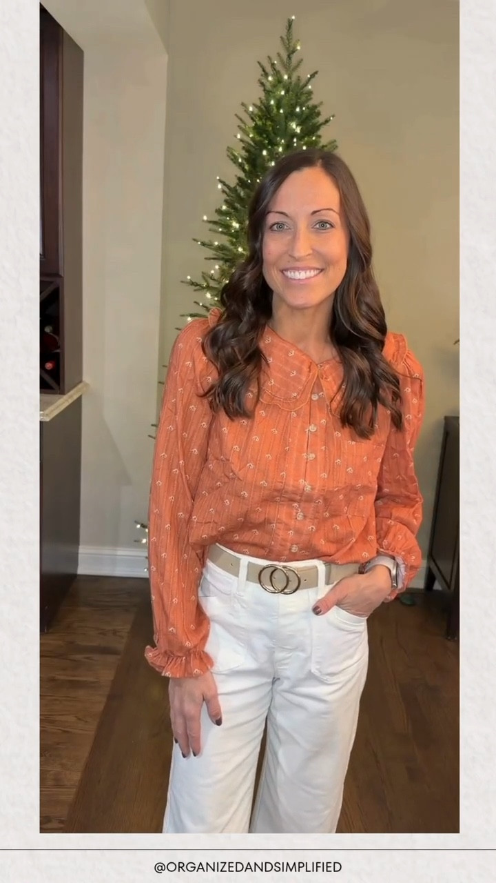 Obsessed with these Peter Pan collar tops for fall!

They’re the perfect mix of sweet + seasonal!

One is a white and tan stripe, and the other is a beautiful warm orange!

Both are so comfortable and ideal for Thanksgiving or casual fall gatherings.

The collar detail adds just the right amount of charm, and the fit is easy to wear with jeans, trousers, or even a skirt.
 Definitely keeping these in my November outfit rotation!

#LTKHoliday #LTKWorkwear #LTKSeasonal