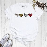 Valentine's Day Shirt, Heart Leopard Print Hearts Cute Valentine Valentines Tee For Women, T-Shirt | Etsy (US)
