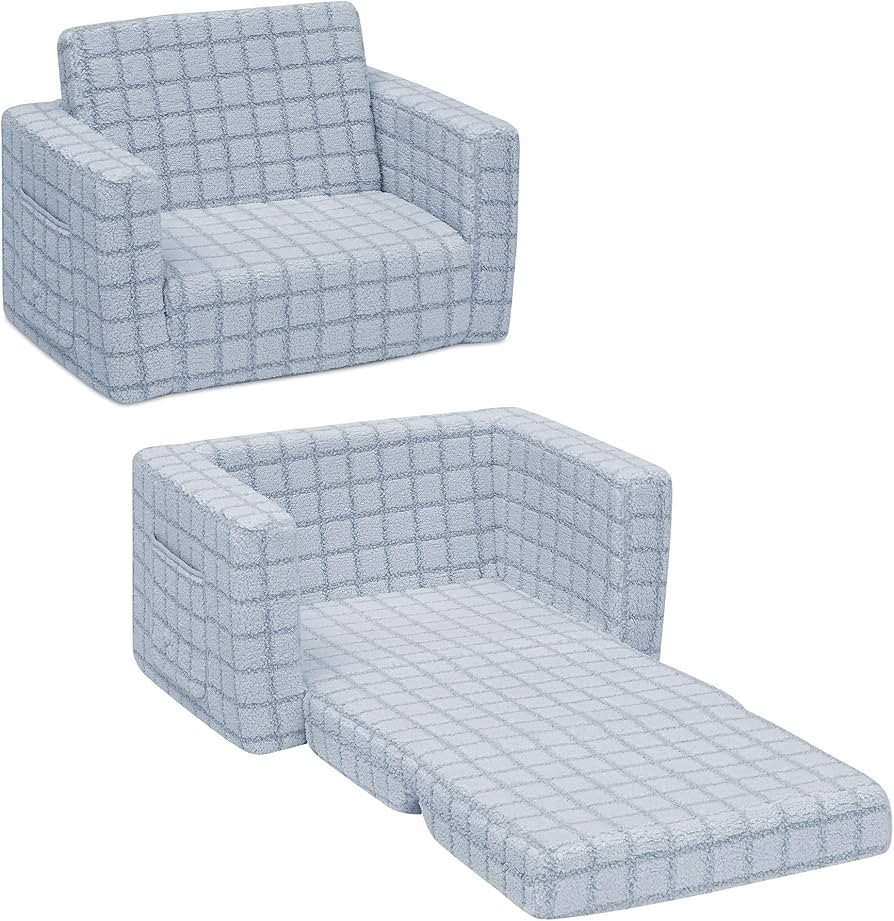 Delta Children Checkered Cozee Flip-Out Chair, Blue | Amazon (US)