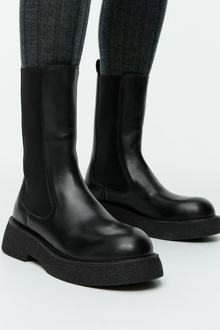 High-Shaft Chelsea Boots - Black - Ladies | H&M GB | H&M (UK, MY, IN, SG, PH, TW, HK)