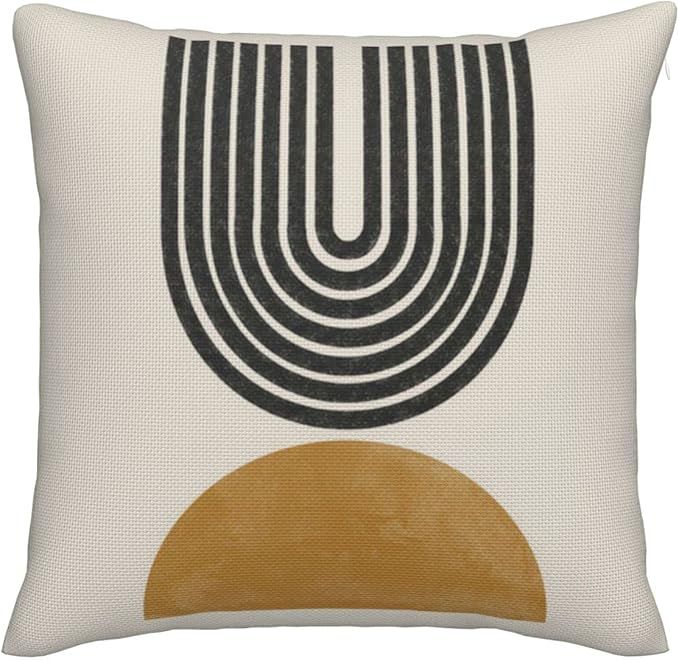 Throw Pillow Covers,Linen Decorative Modern Pillow Cases Mid-Century Classical Square Pillowcases... | Amazon (US)