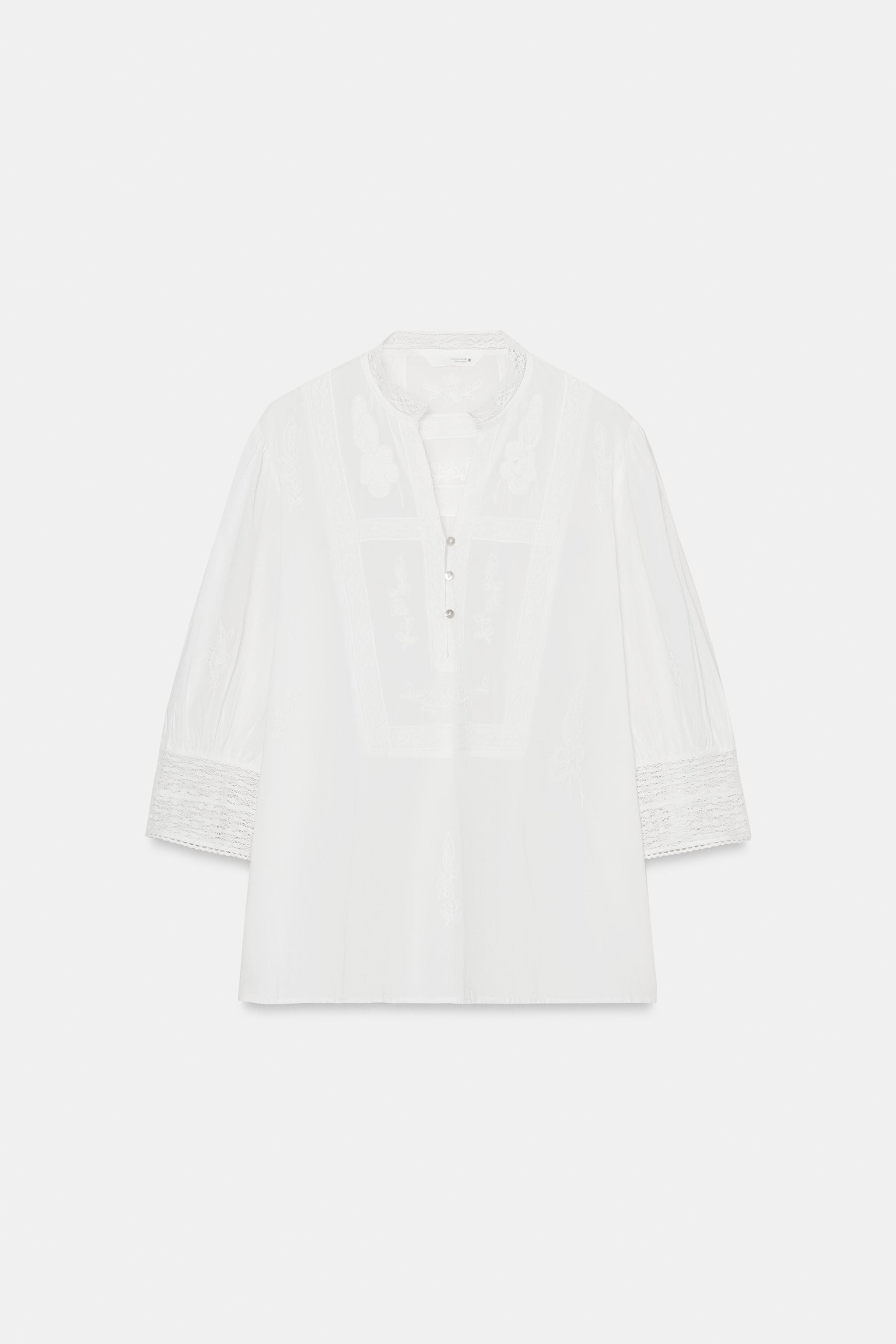 EMBROIDERED BLOUSE ZW COLLECTION | Zara US