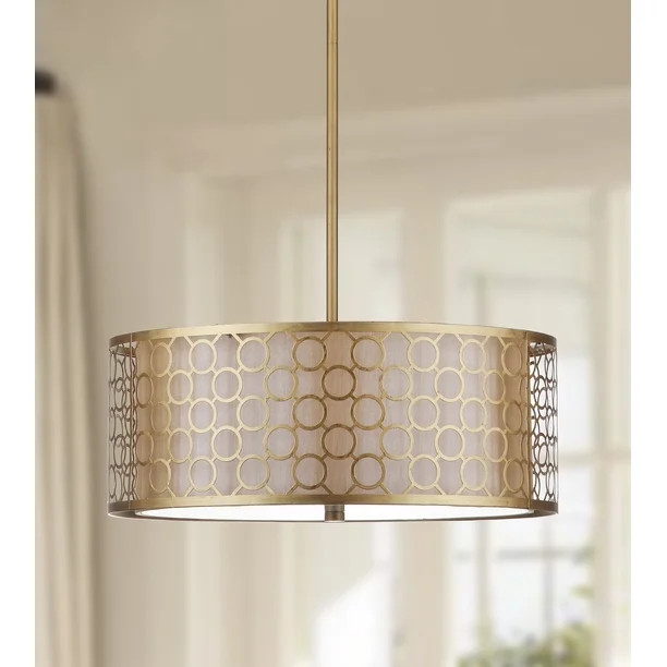 Safavieh Giotta 18 in. Dia. Drum Pendant Light, Antique Gold - Walmart.com | Walmart (US)