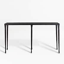 Silviano 60"" Rectangular Black Iron and Steel Console Table | Crate & Barrel