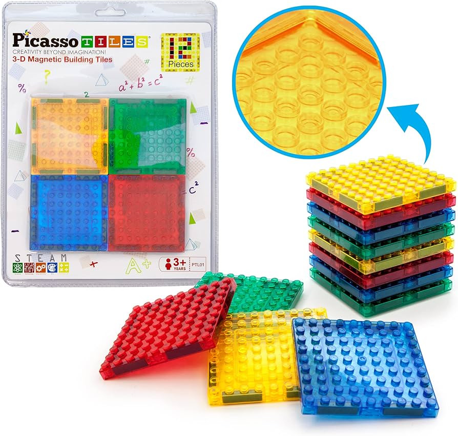 PicassoTiles Magnetic Brick Tiles STEM Creative Magnetic Tiles Building Block Set Building Brick ... | Amazon (US)