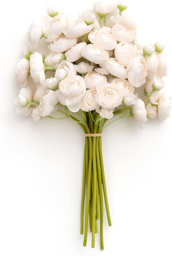 Ling's Moment Ranunculus Artificial Flower, Faux Silk Mini Ranunculus Flowers for DIY Bouquet, Bu... | Amazon (US)