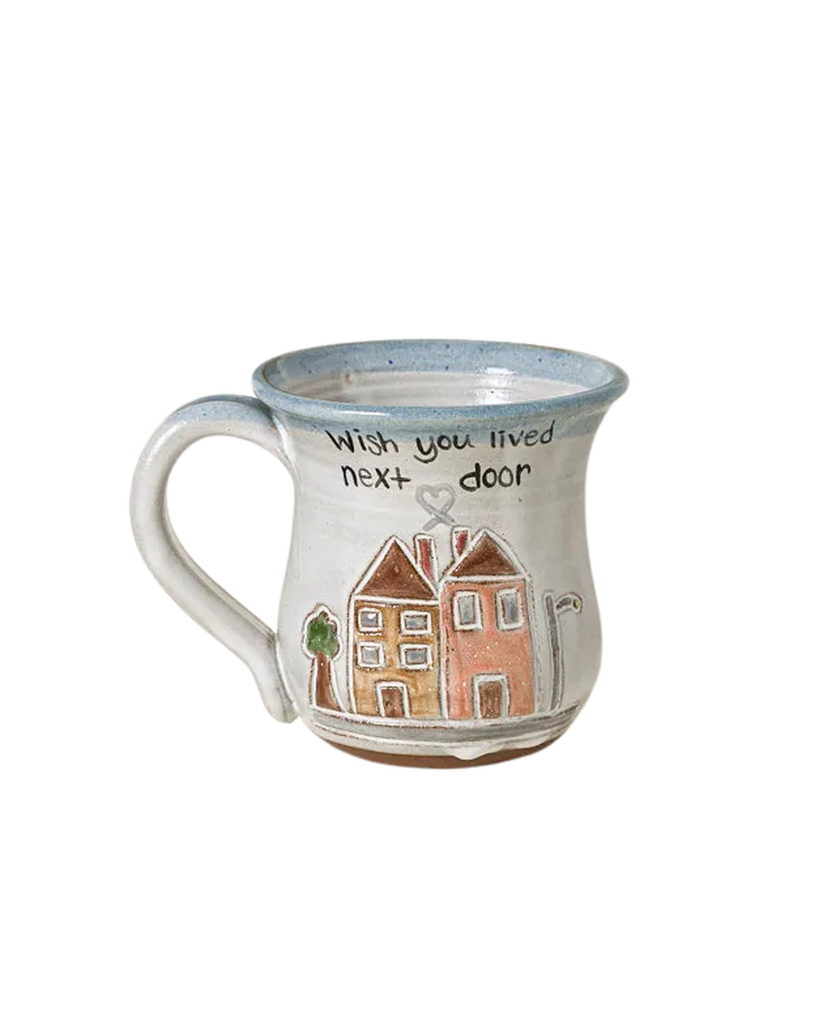 Uncommon Goods Wish You Lived Next Door Handmade Stoneware Mug - White/blue | Macy's