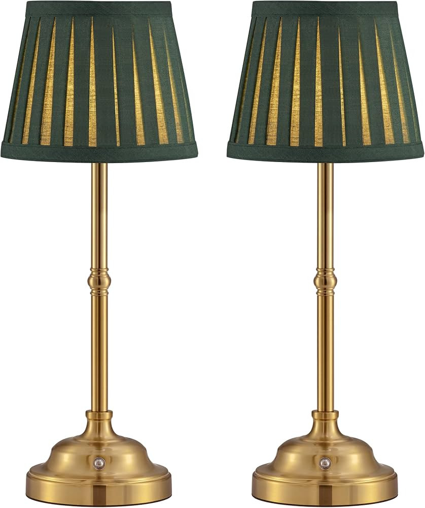 KDG Cordless LED Table Lamp Set of 2, Portables Fabric Shade Desk Lamps, 5000mAh Rechargeable Bat... | Amazon (US)