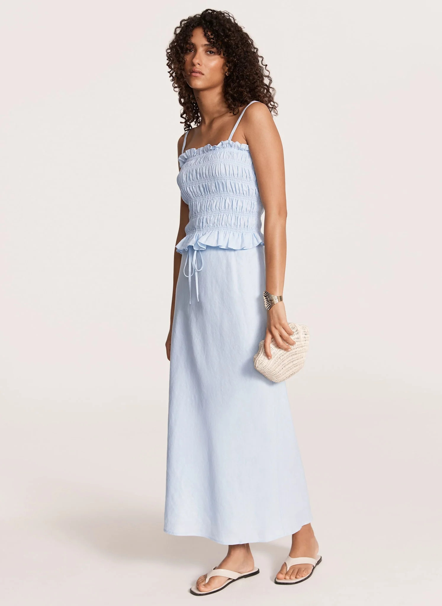 Blue Linen Maxi Skirt | Mint Velvet