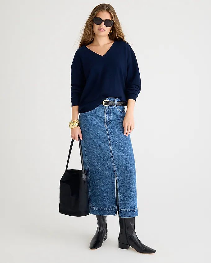 Cashmere relaxed V-neck sweater | J.Crew US