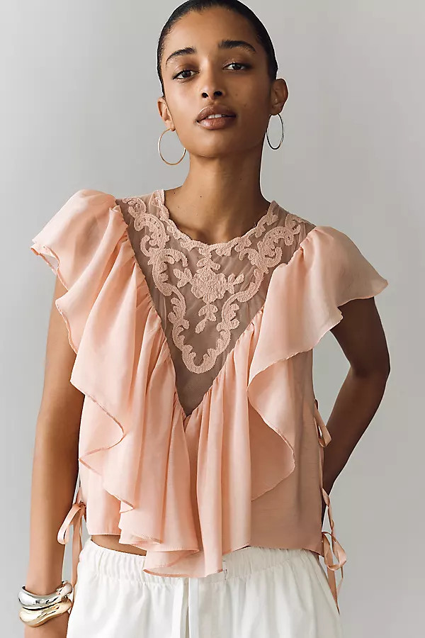 Sheer Ruffle Top | Anthropologie (US)