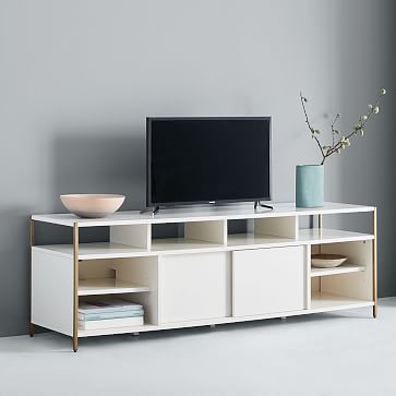 Zane 68" Media Console & 2 Narrow Bookshelves Set | West Elm (US)