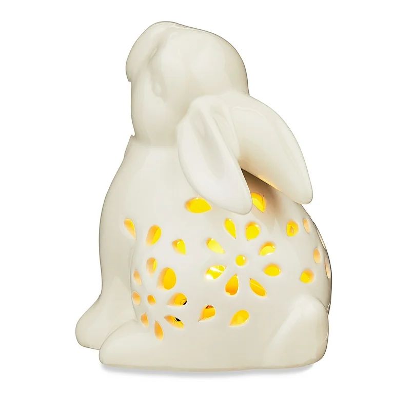 Easter White Ceramic Bunny LED Decor, by Way To Celebrate - Walmart.com | Walmart (US)