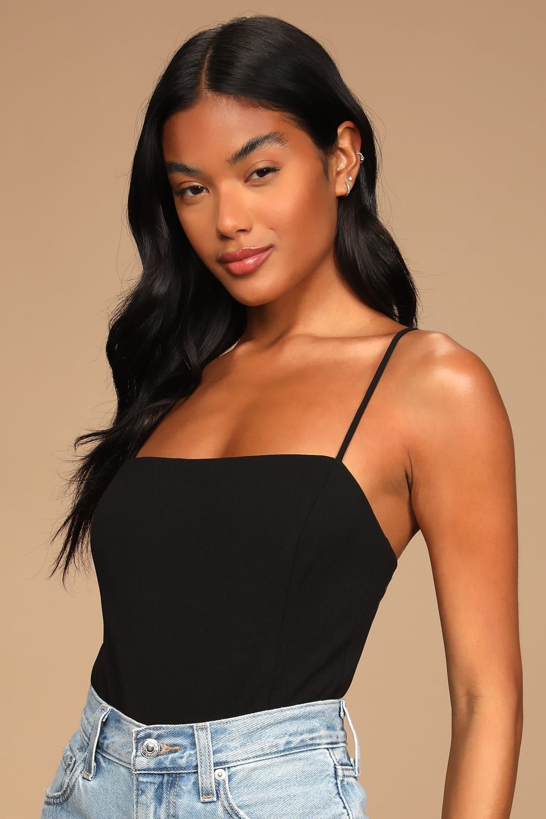 Sweet Little Ties Black Sleeveless Tie-Back Bodysuit | Lulus (US)