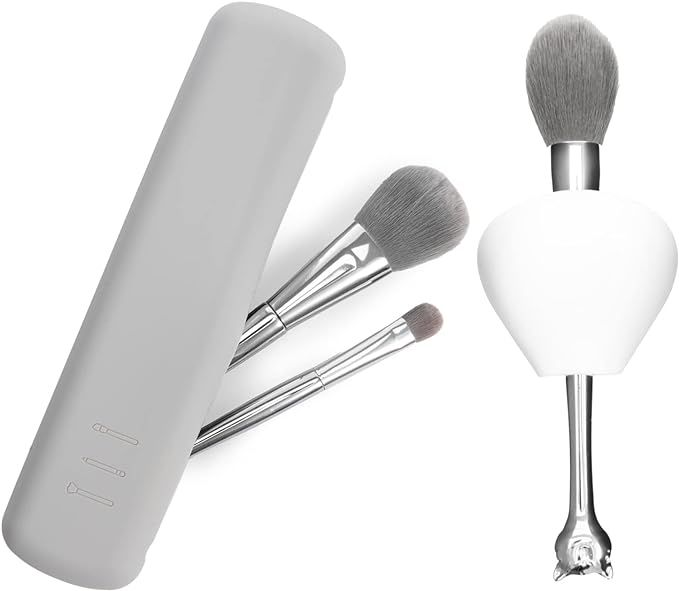 SMSASOEO Travel Makeup Brush Holder, Silicon Trendy and Portable Cosmetic Face Brushes Holder, So... | Amazon (US)