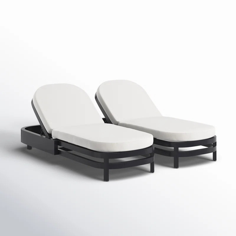 Everlee Outdoor Metal Chaise Lounge with Cushions (Set of 2) | Wayfair North America