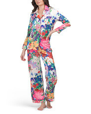 2pc Satin Floral Pajama Set | Marshalls