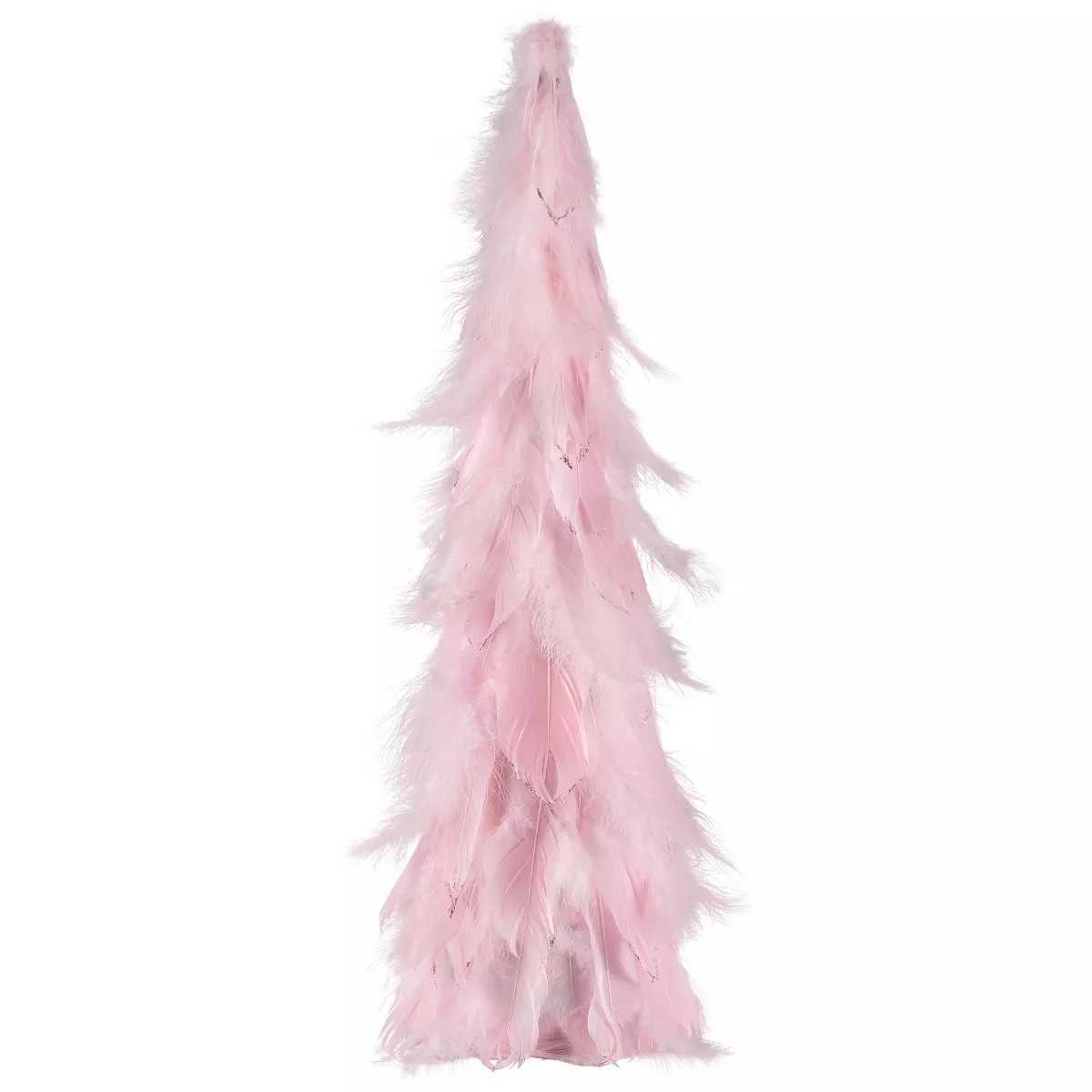 Northlight Small Layered Feather Cone Tree Glittered Christmas Decoration - 16" - Pink | Target