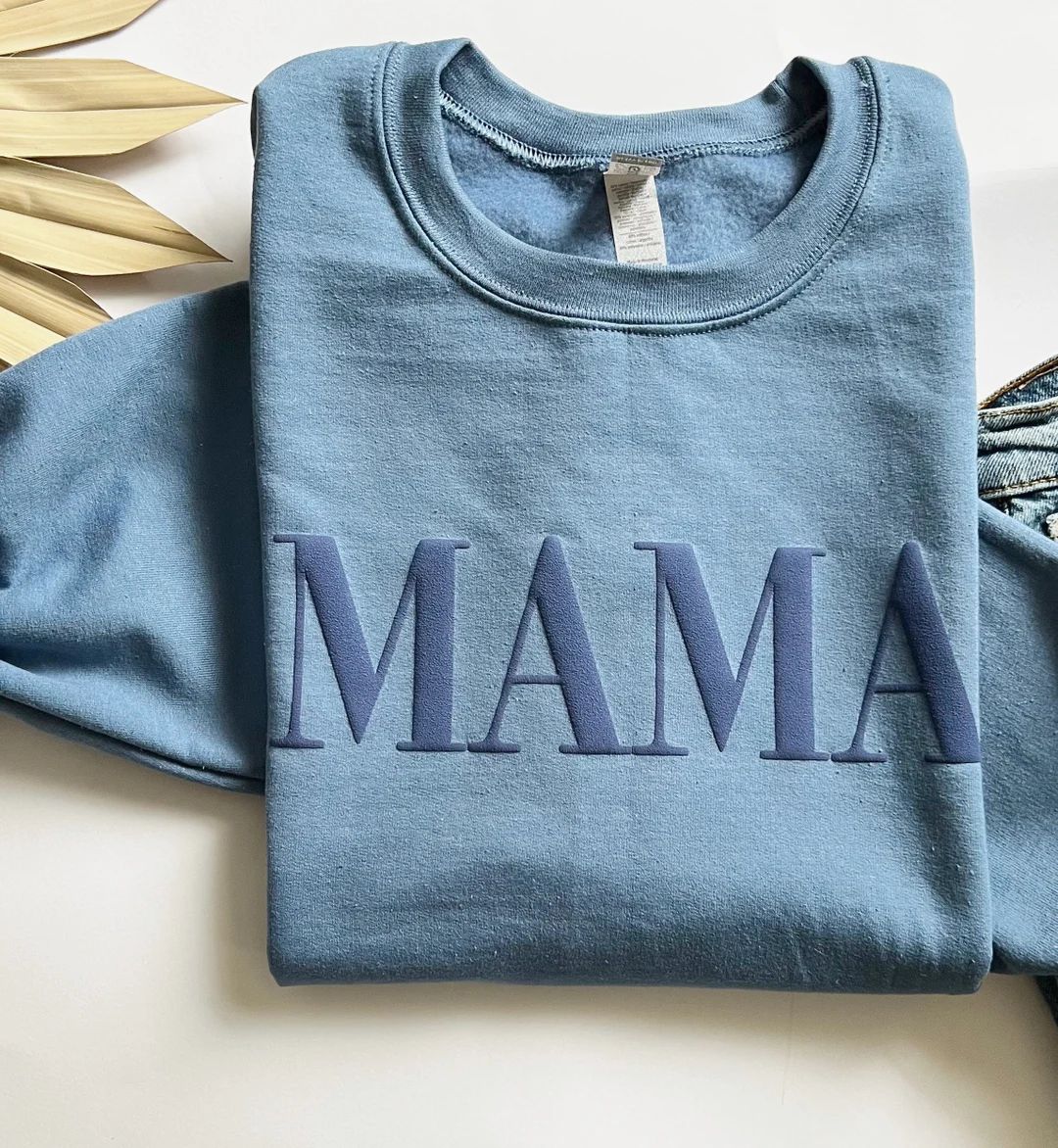 Mama sweatshirt, mom gift, blue mama sweatshirt, boy mom | Etsy (US)