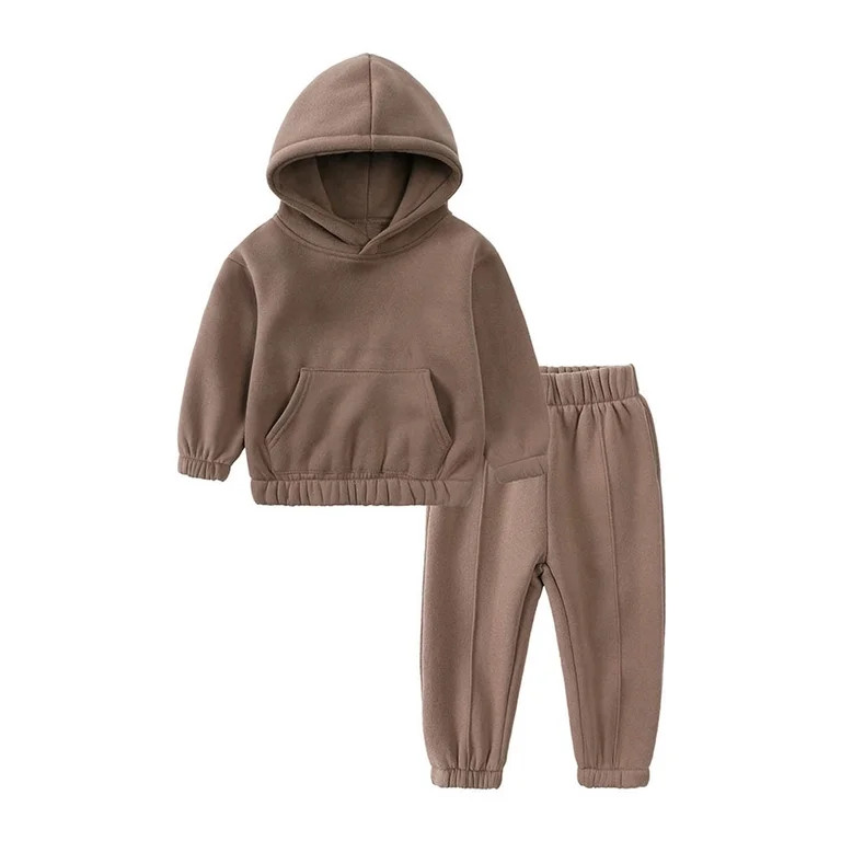 LMTODLFG Baby Girl Clothes Kids Outfit Soft Cotton Warm Crewneck Long Sleeve Hooded Solid Color S... | Walmart (US)