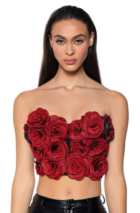 I WISH YOU WELL ROSE DETAIL CORSET TOP | AKIRA