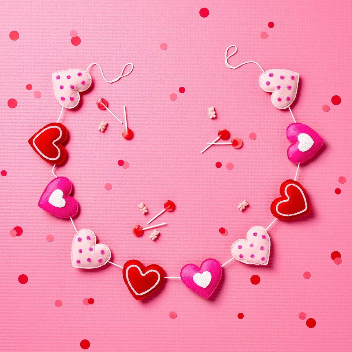 72" Valentine's Felt Garland Candy Heart - Spritz™ | Target
