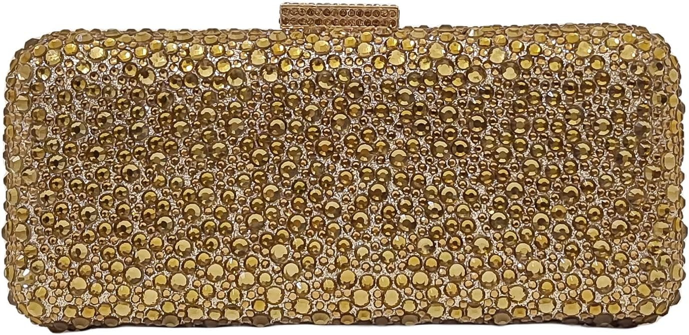 Long Rhinestone Box Evening Bag Women Formal Gathering Party Crystal Clutch Bridal Purse | Amazon (US)