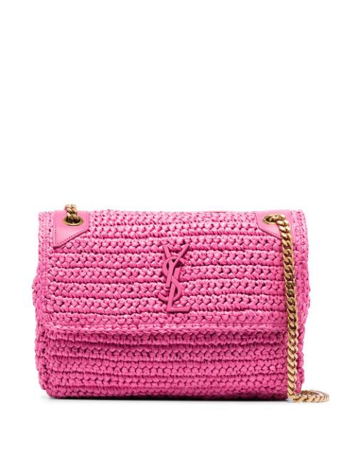 Saint Laurent Niki Raffia Shoulder Bag - Farfetch | Farfetch (US)