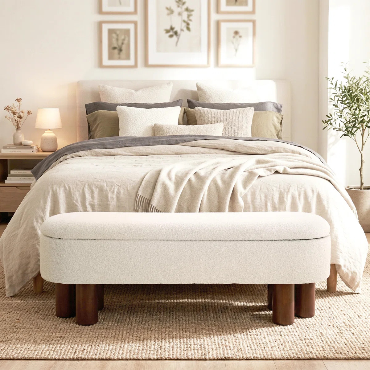 Joddie Upholstered Flip Top Storage Bench with Solid Wood Leg | Wayfair North America