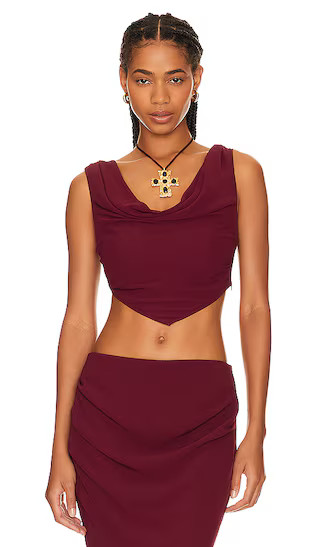 Antonella Corset Top in Burgundy | Revolve Clothing (Global)